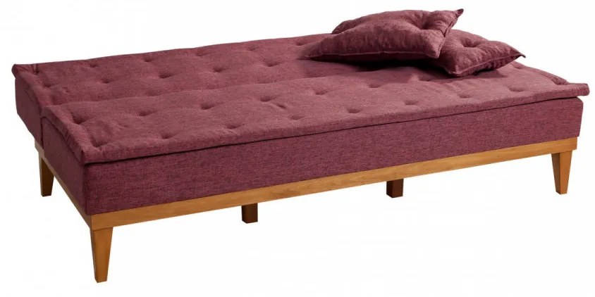 Set Canapea si Fotoliu, Lemn Solid, Fuoco, 2 Piese, Rosu Bordo
