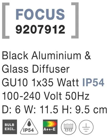Aplica de exterior cu spot orientabil IP54 FOCUS