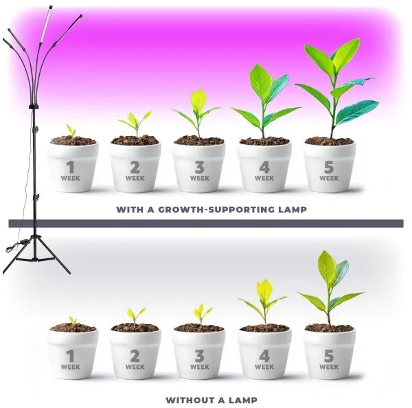 Lampadar LED dimabil pentru creșterea plantelor VITARO 4xLED/7,5W/230V negru