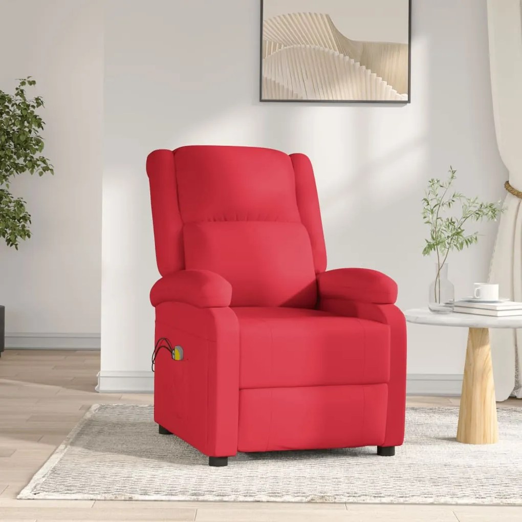 3073717 vidaXL Fotoliu de masaj electric, roșu, piele ecologică