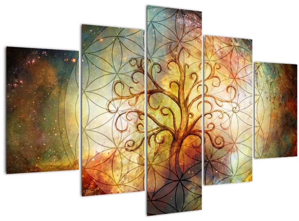 Tablou abstract cu copac (150x105 cm)