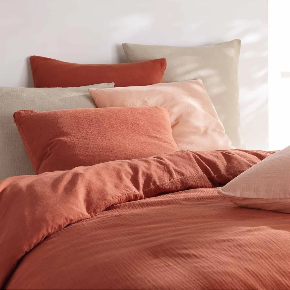 Lenjerie de pat verde-deschis din muselină pentru pat dublu, extinsă 240x220 cm Angelia – douceur d'intérieur