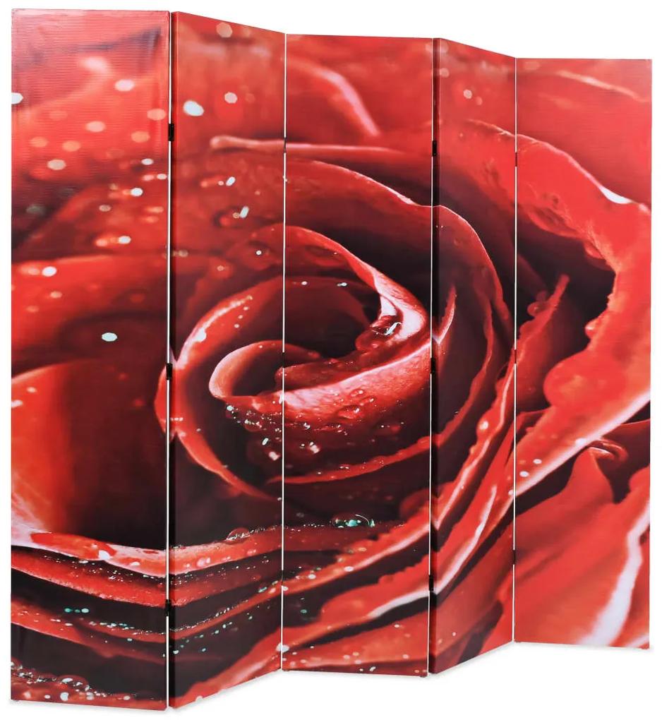 245895 vidaXL Paravan de cameră pliabil, 200 x 170 cm, trandafir roșu