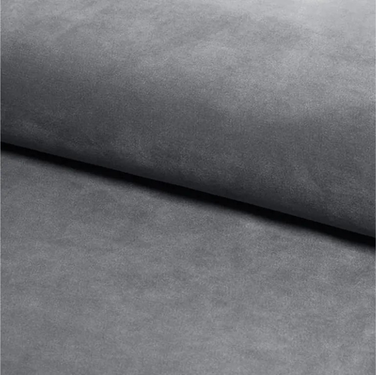 OFERTA Scaun de bar gri MILA VELVET cu picioare negre II. calitate