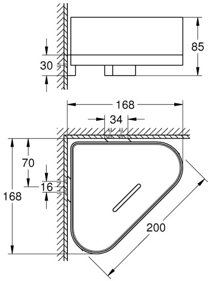 GROHE 41038000 - Tavă de duș de colț SELECTION crom lucios