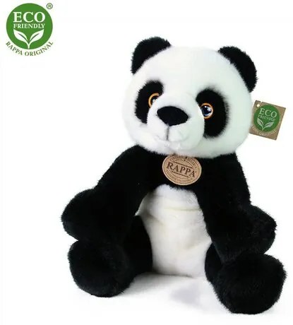 Panda din pluș Rappa, alb-negru, 27 cm