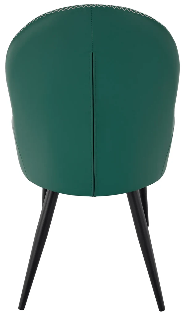 Scaun de masă, piele ecologică verde/metal, KALINA