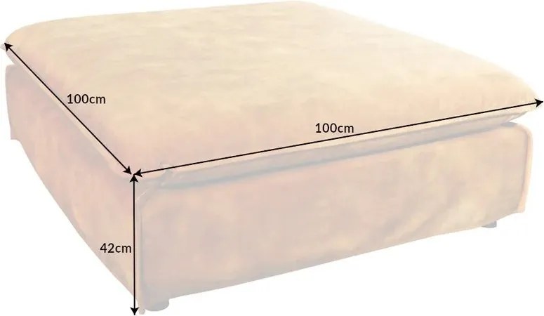 Taburete confortabil, suport pentru picioare Heaven 100cm, catifea galben mustar