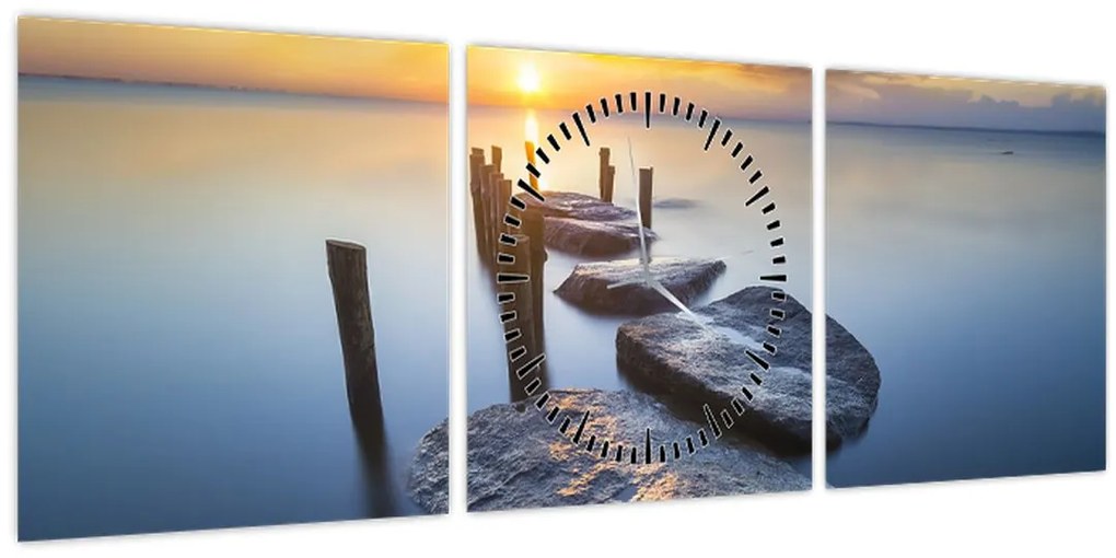Tablou - Dig de piatră (cu ceas) (90x30 cm)