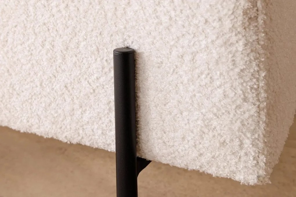 Bancheta tapitata cu spatiu de depozitare LOFT 100cm boucle white