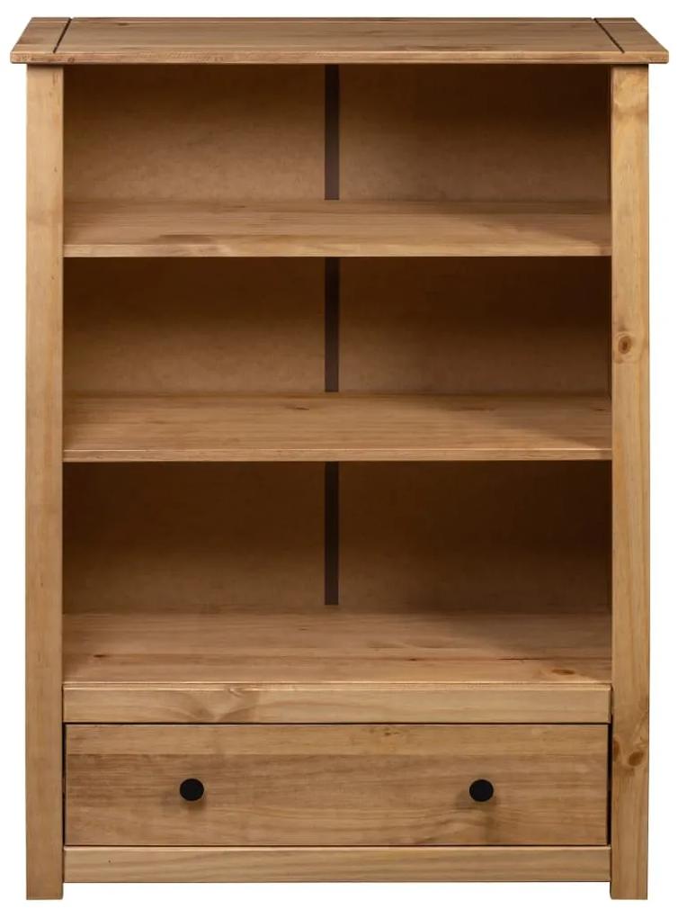Biblioteca, 80 x 35 x 110 cm, lemn masiv de pin, gama Panama 1, Maro