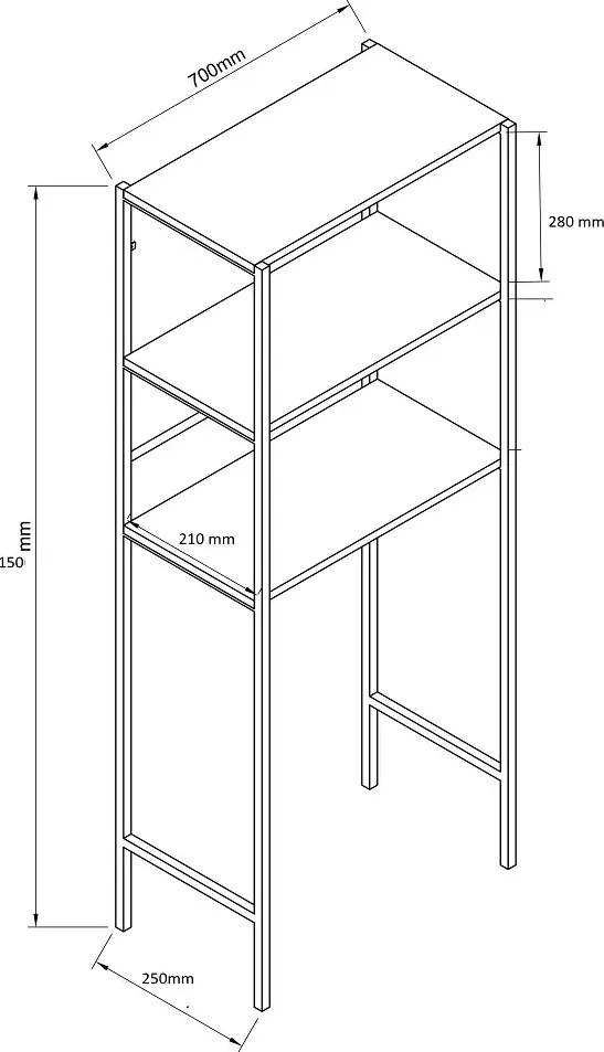 Masca masina de spalat Homs 70x25x150 cm