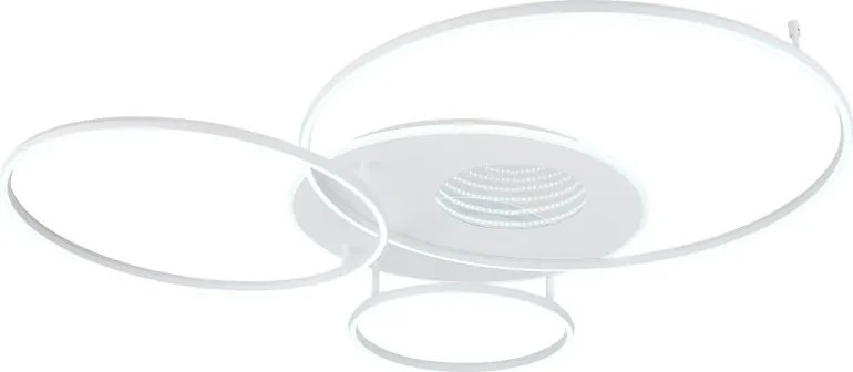 Lustra LED aplicata design circular INVERTINA alb