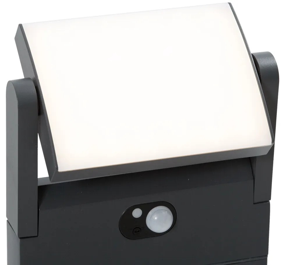 Stâlp de iluminat exterior gri închis cu senzor de mișcare 60cm IP54 Solar - Judge