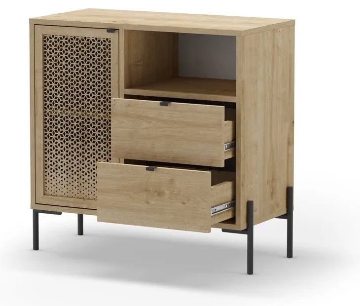 Dulap în culoare naturală cu aspect de lemn de stejar 80x80 cm Inca – Marckeric