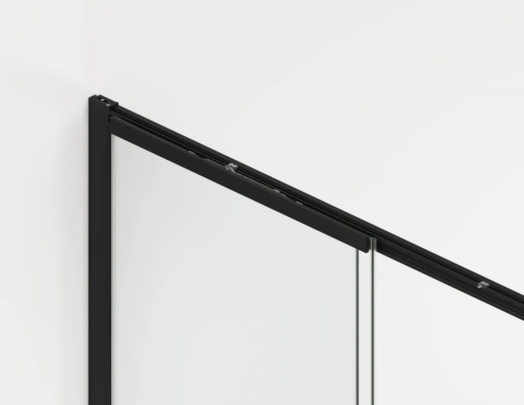 Usa culisanta de dus in nisa, 1600 mm, negru mat, doua elemente, Ronal Oriana Negru mat, 1600 mm