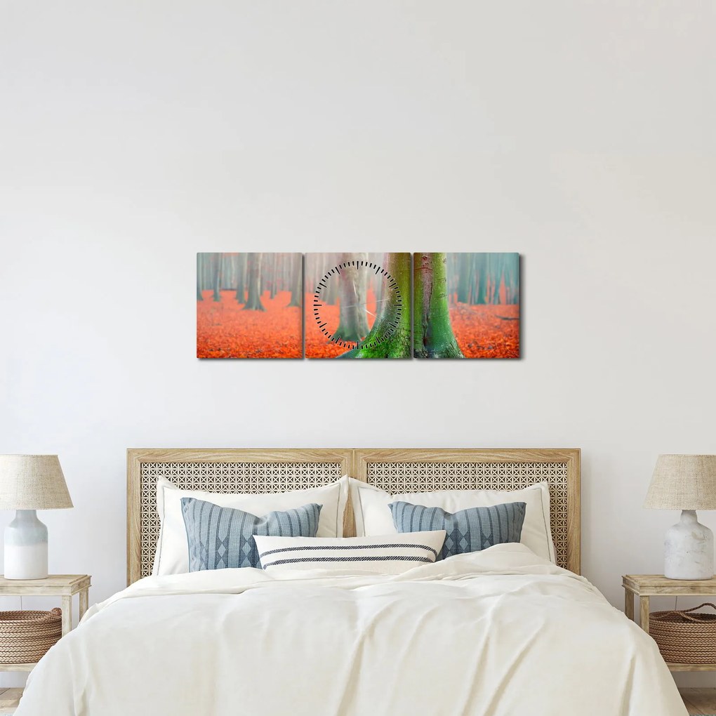 Tablou cu pomi (cu ceas) (90x30 cm)