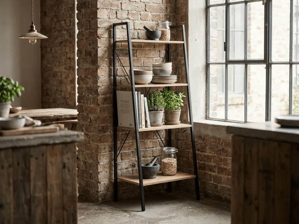 Biblioteca TAYLOR SONOMA 4 polite 147x60 cm, stejar sonoma