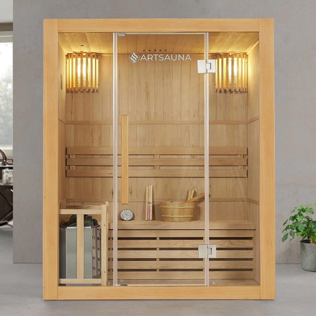 Tradičná saunová kabína / fínska sauna Tampere 150 x 110 cm 4,5 kW