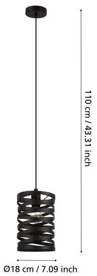 Eglo 99346 - Lustră pe cablu CREMELLA 1xE27/40W/230V