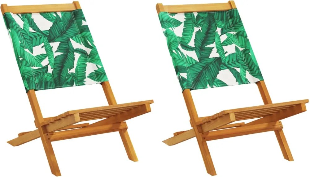 vidaXL Scaune de grădină pliabile 8 buc., textil verde/lemn masiv