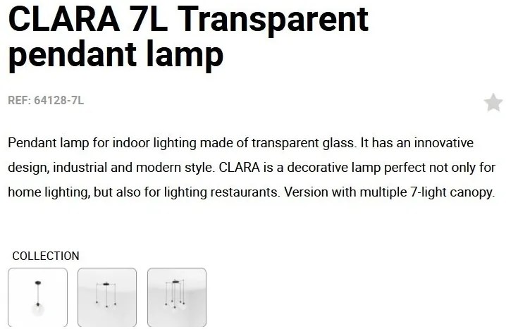 Lustra cu 7 Pendule design minimalist CLARA