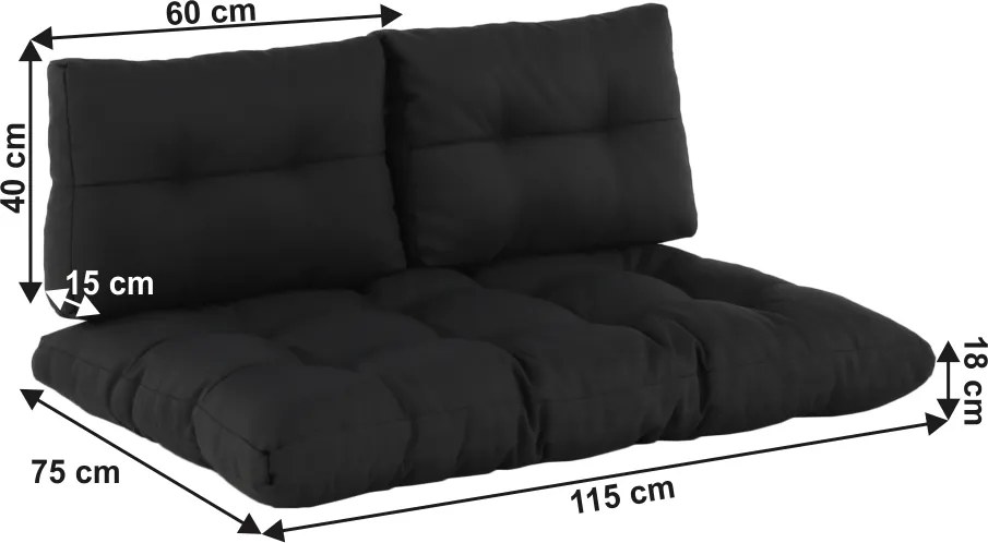 Perne pentru mobilier din paleţi, gri închis, ARYO