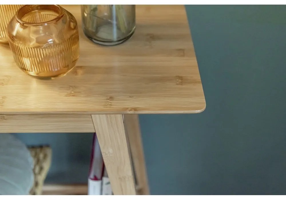 Masă consolă în culoare naturală din bambus 30x80 cm Kona – Wenko