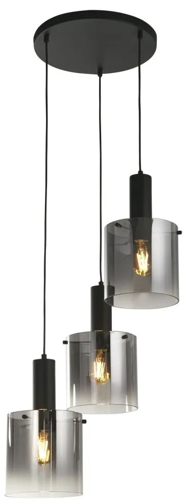 Lustra moderna cu 3 pendule Sweden negru, fumuriu