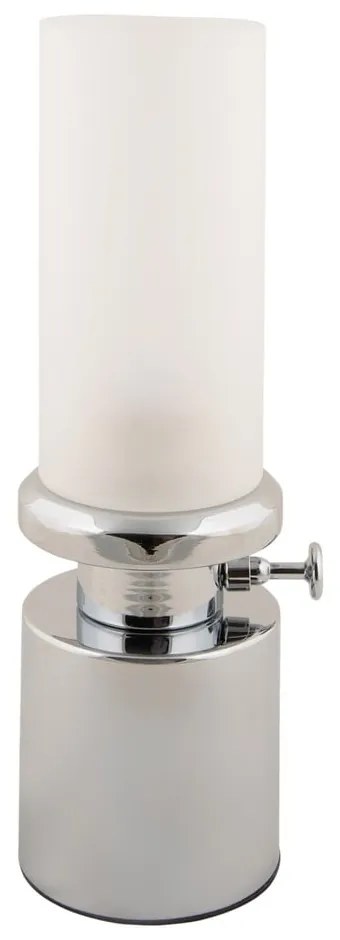 Veioză argintie LED cu intensitate reglabilă cu abajur din metal/cu abajur din sticlă (înălțime 29,5 cm) Camp – Leitmotiv