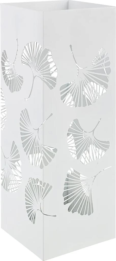 Suport umbrele metal alb Ginkgo 19 cm x 19 cm x 52 h