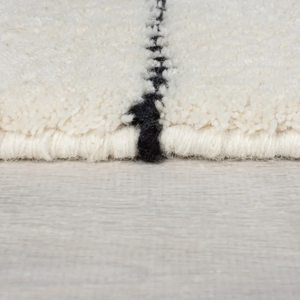 Covor crem țesut manual din lână 120x170 cm Dottie Linear – Flair Rugs
