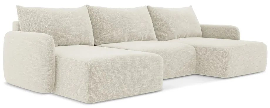 Colțar crem extensibil/cu spațiu de depozitare Kalena – Makamii