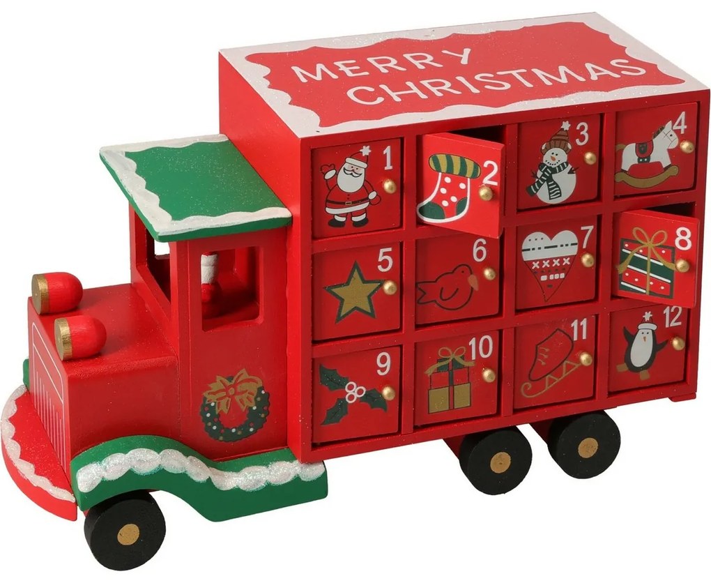 Calendar de Advent Camion, 29x9,5x17 cm, decor 2