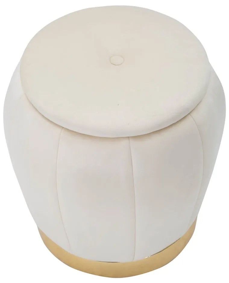 Taburet crem cu tapițerie din catifea Paris – Mauro Ferretti