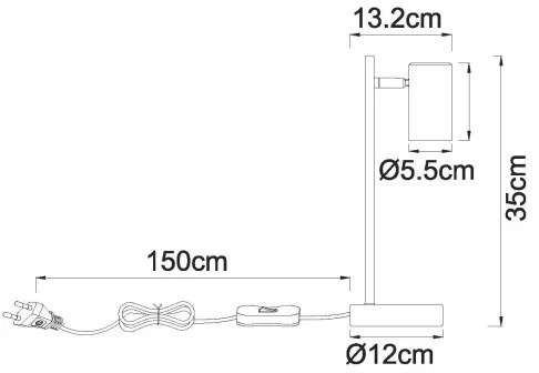 Lampă de masă Globo ROBBY 57911TSA, 1xGU10/5W/230V