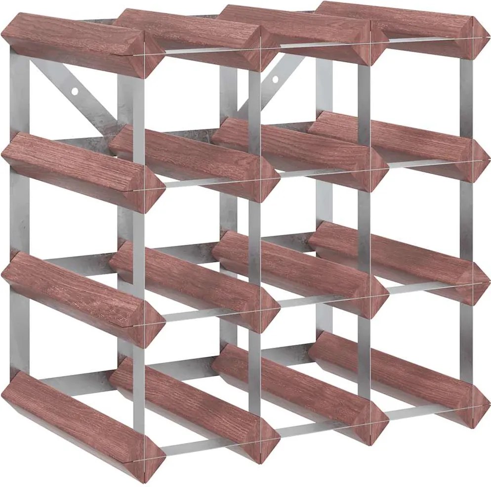 vidaXL Suport de vinuri, 12 sticle, maro, lemn masiv de pin