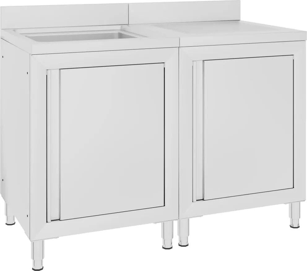 vidaXL Dulap comercial pentru chiuvetă,120x60x96 cm, oțel inoxidabil