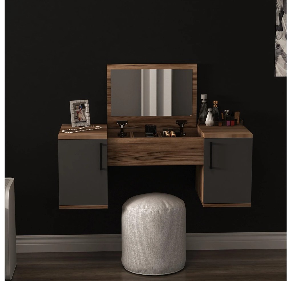 Măsuță de toaletă Lumami 2 (Nuc deschis + antracit) . 1094094
