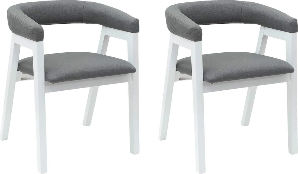 vidaXL Scaune de dining 2 pcs Alb 54 x 57 x 73 cm