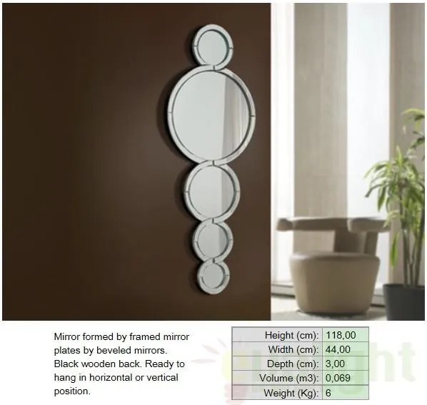 Oglinda decorativa moderna dim.118x44cm Mercury SV-112512