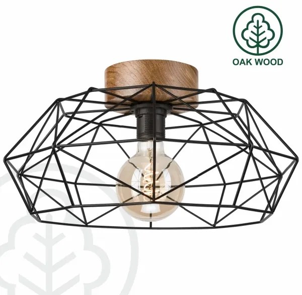 Brilagi - Plafonieră WOODY BASKET 1xE27/60W/230V stejar