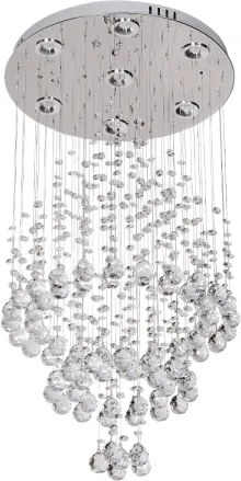 Plafonieră cu cristale LED NAURU LED/24W/230V Ø 40 cm crom lucios + telecomandă