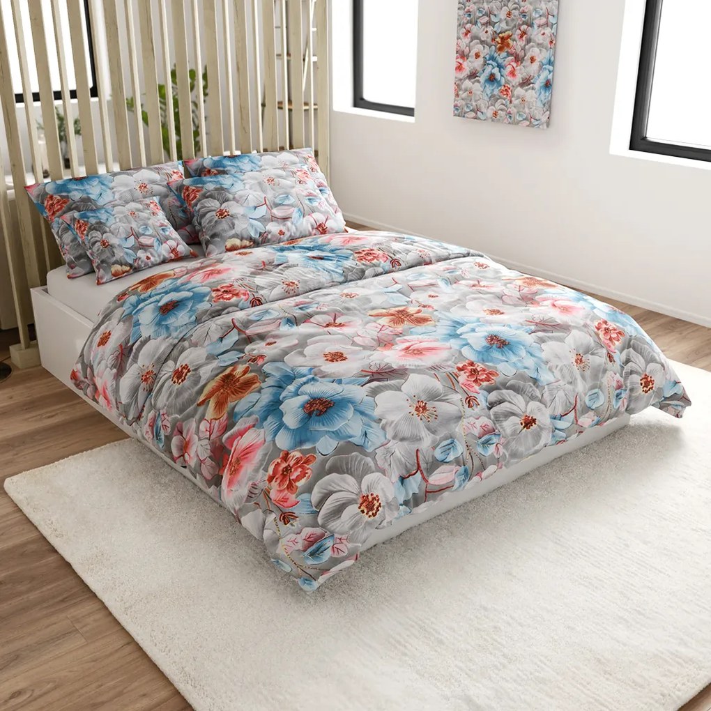 Lenjerie de pat din microfibra BLOSSIVA gri Dimensiune lenjerie de pat: 70 x 90 cm | 140 x 220 cm