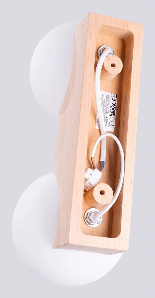 Plafonieră albă/în culoare naturală cu abajur din sticlă ø 12 cm Solum – Sollux