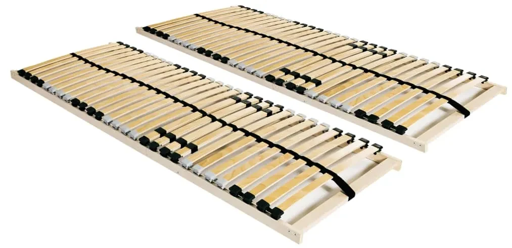 3051424 vidaXL Baze de pat cu șipci, 2 buc., 28 șipci, 7 zone, 80 x 200 cm
