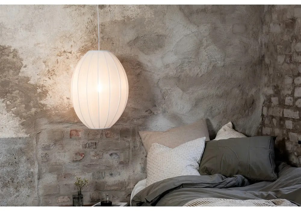 Lustră albă cu abajur textil ø 40 cm Florence – Markslöjd