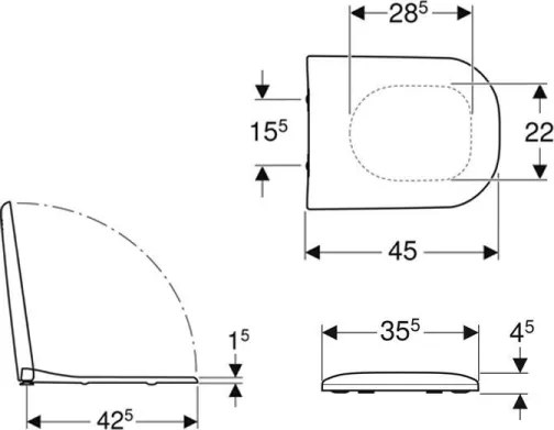 Geberit Smyle - capac WC din duroplast, alb - 500.235.01.1