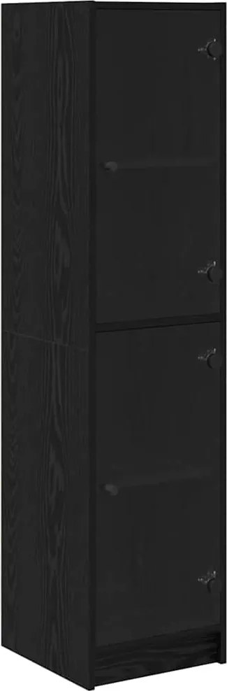 vidaXL Bufet Stejar Negru 35 x 37 x 142 cm Lemn compozit