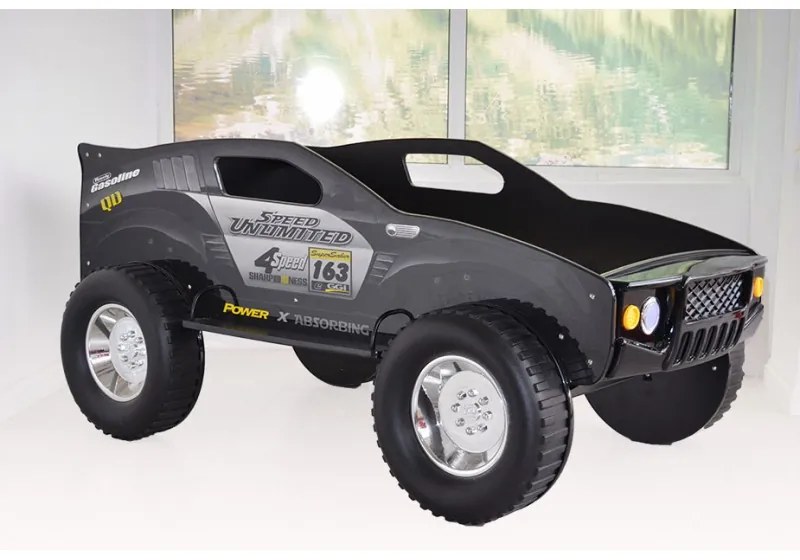 Pat Masinuta Copii Mdf Extreme Offroad + Somiera Inclusa 90x190 cm